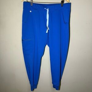Figs Relaxed High Waisted Women’s Scrub Jogger Pants Size Large / Petite Blue